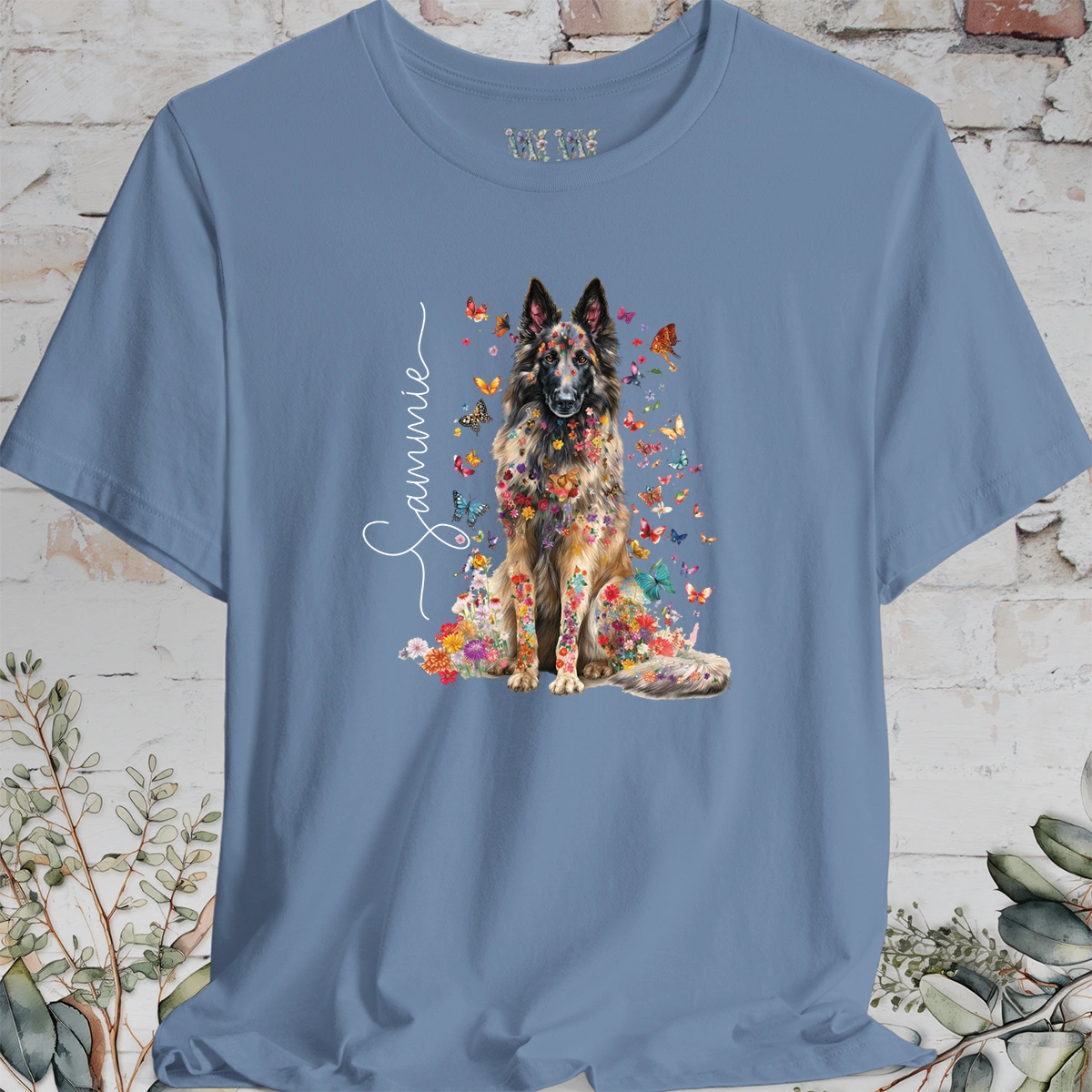 Belgian Tervuren #2 Floral Personalized T shirt