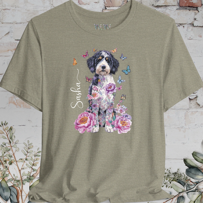 Bernedoodle Peony Butterfly T shirt
