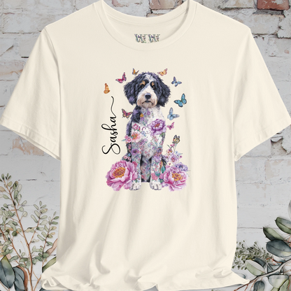 Bernedoodle Peony Butterfly T shirt