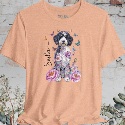 Bernedoodle Peony Butterfly T shirt