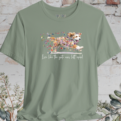 Bernedoodle #2 "Live like the gate was left open"  T shirt