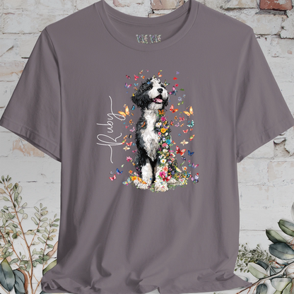 Bernedoodle #3 Floral Butterfly T shirt