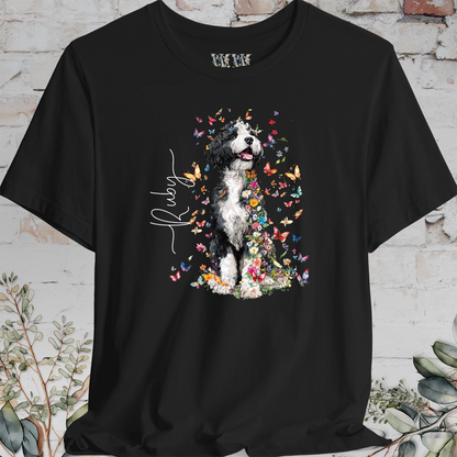Bernedoodle #3 Floral Butterfly T shirt