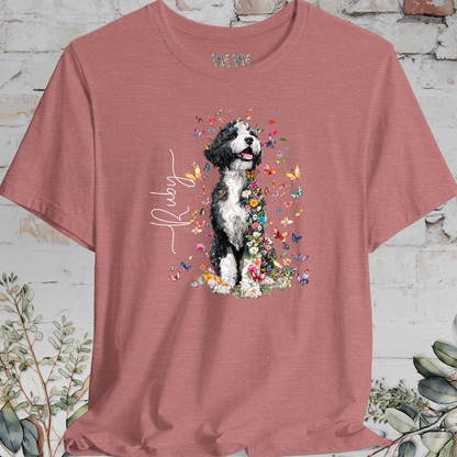 Bernedoodle #3 Floral Butterfly T shirt