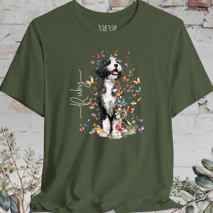 Bernedoodle #3 Floral Butterfly T shirt