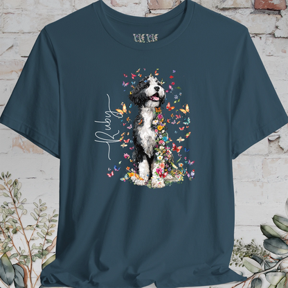Bernedoodle #3 Floral Butterfly T shirt