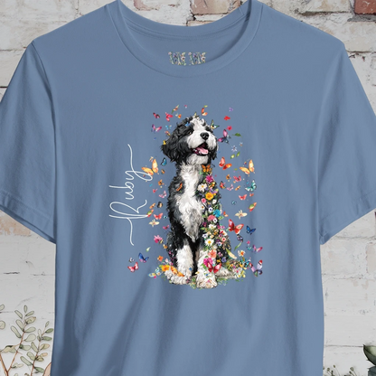 Bernedoodle #3 Floral Butterfly T shirt