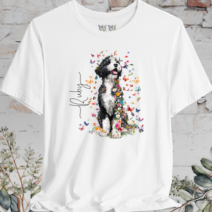 Bernedoodle #3 Floral Butterfly T shirt