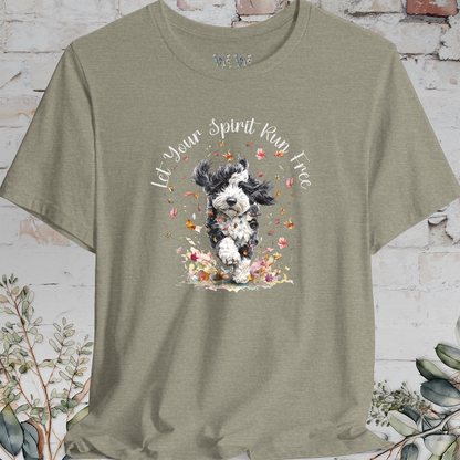 Bernedoodle Autumn/Fall leaves 'Let your spirit run free' T shirt
