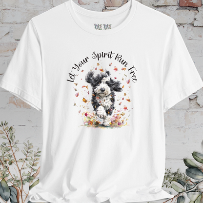 Bernedoodle Autumn/Fall leaves 'Let your spirit run free' T shirt