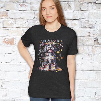 Bernedoodle Floral Personalized T shirt