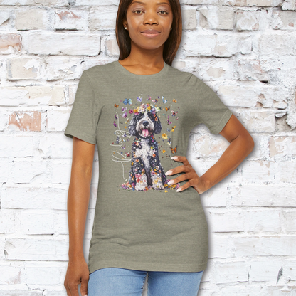 Bernedoodle Floral Personalized T shirt