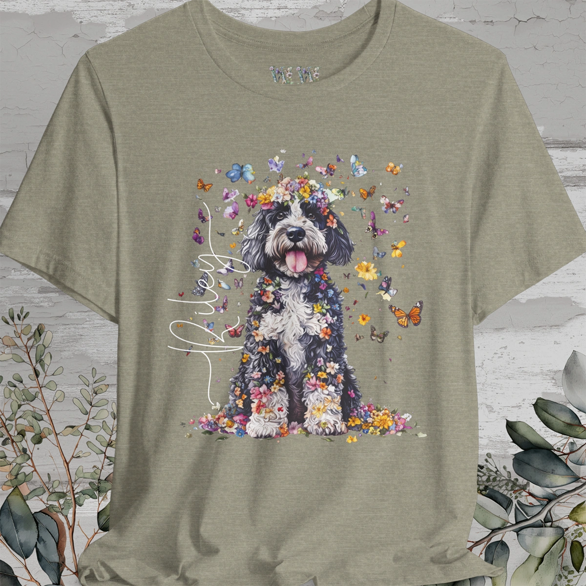Bernedoodle Floral Personalized T shirt