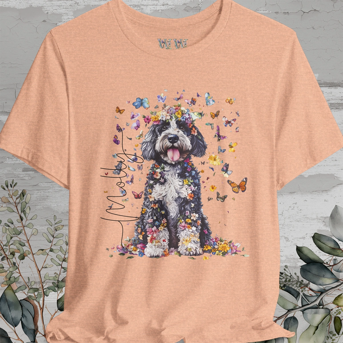 Bernedoodle Floral Personalized T shirt