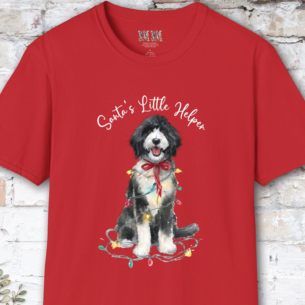Bernadoodle Santa's little helper. unisex T shirt