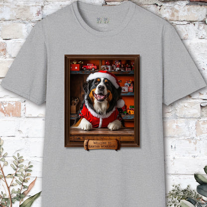 Bernese Mountain Dog Santa's Workshop Unisex T shirt