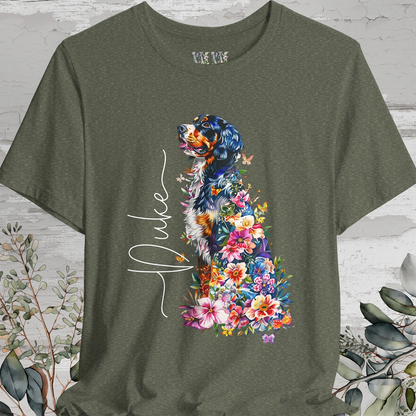 Bernese Mountain Dog Floral Personalized T shirt