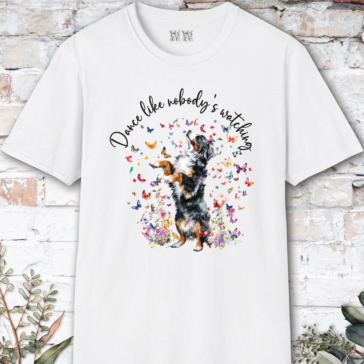 Bernese Mountain Dog "Dance like nobody's watching" unisex T shirt