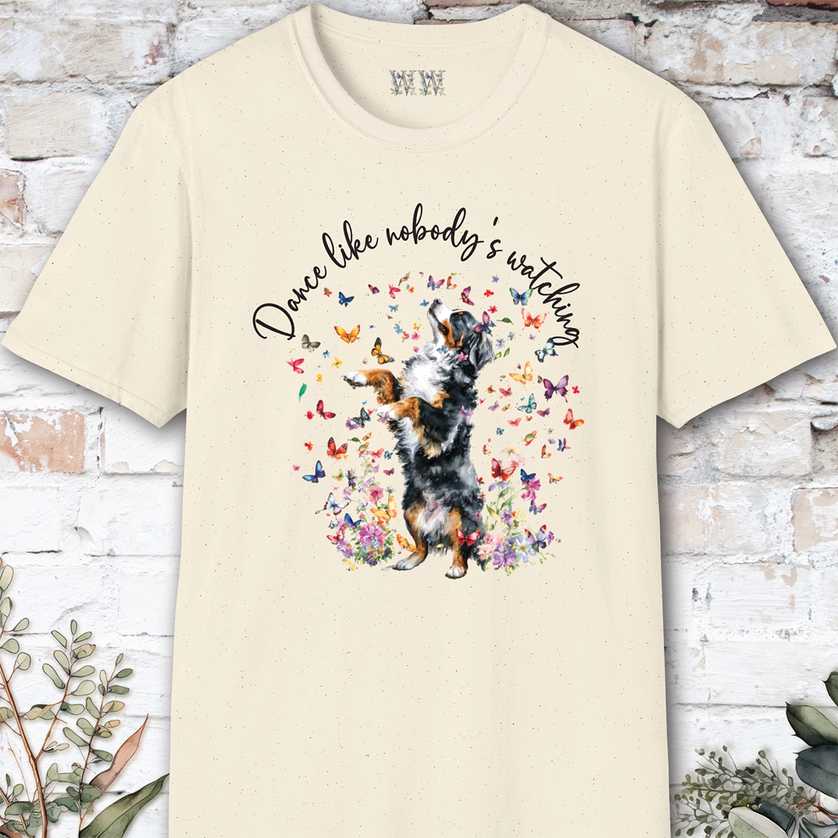 Bernese Mountain Dog "Dance like nobody's watching" unisex T shirt