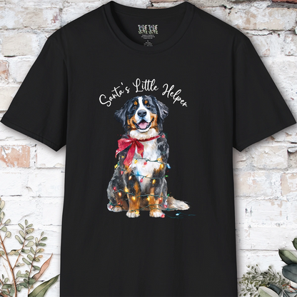 Bernese Mountain Dog Santa's little helper, unisex T shirt