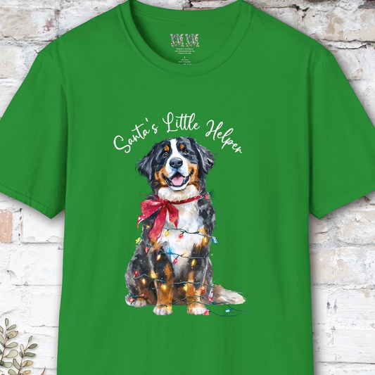 Bernese Mountain Dog Santa's little helper, unisex T shirt