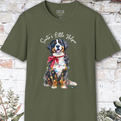 Bernese Mountain Dog Santa's little helper, unisex T shirt