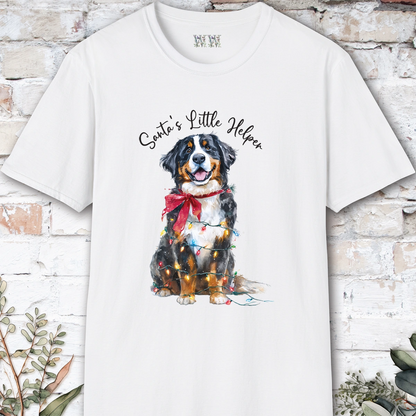 Bernese Mountain Dog Santa's little helper, unisex T shirt