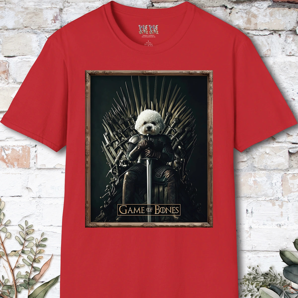 Bichon Frise Game of Bones, Unisex T shirt