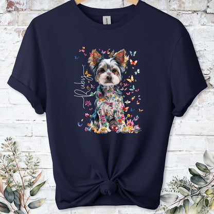 Biewer Terrier Floral Personalized unisex T shirt