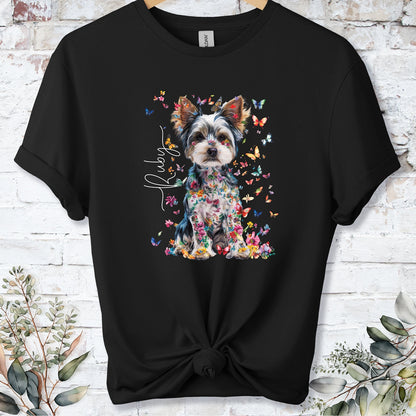 Biewer Terrier Floral Personalized unisex T shirt