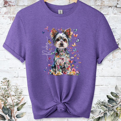 Biewer Terrier Floral Personalized unisex T shirt