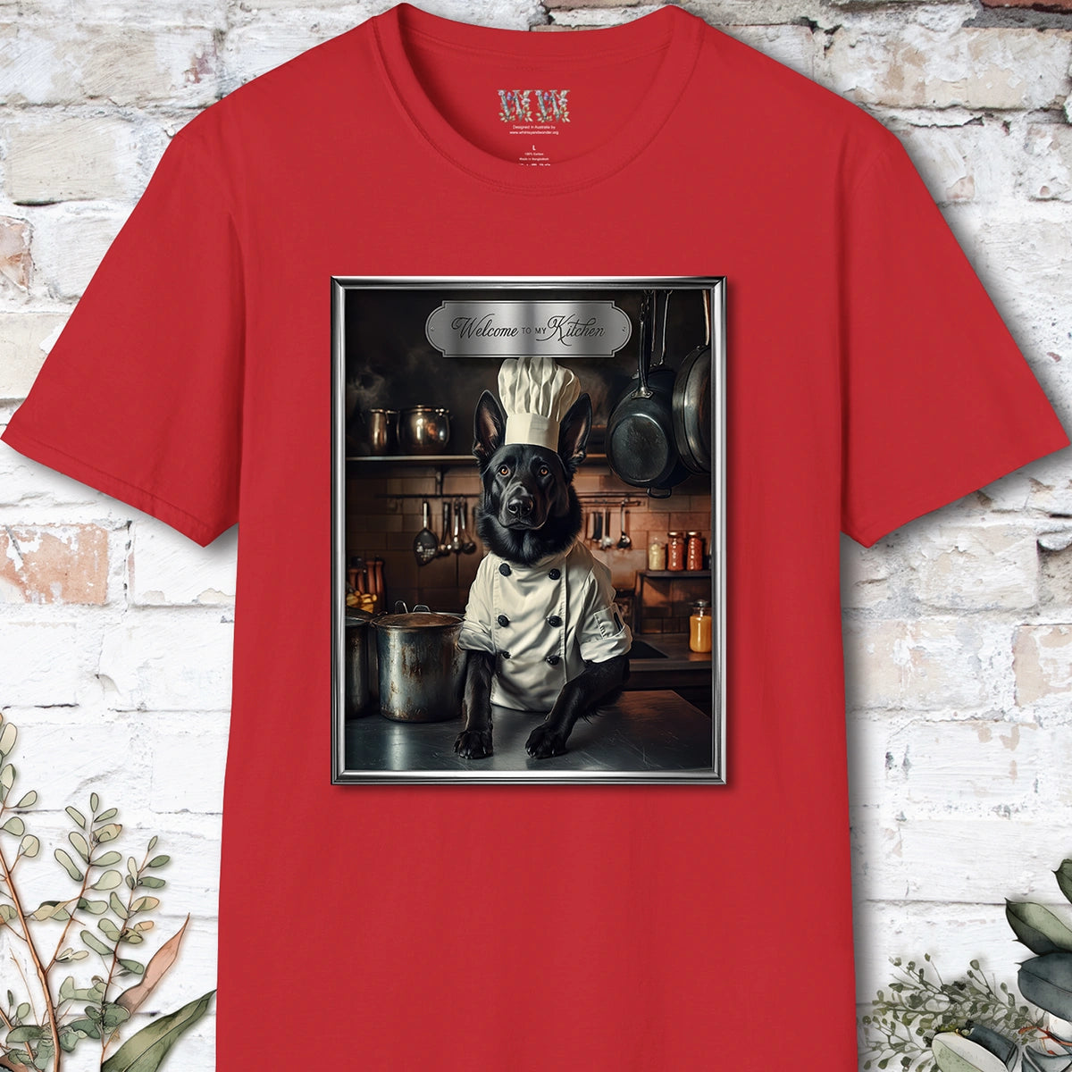 Black German Shepherd Chef Unisex T shirt