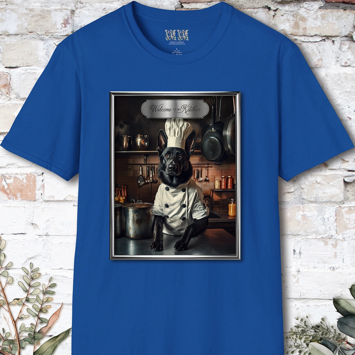 Black German Shepherd Chef Unisex T shirt