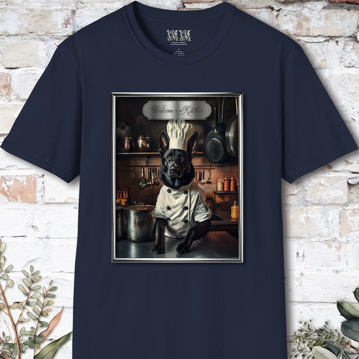 Black German Shepherd Chef Unisex T shirt