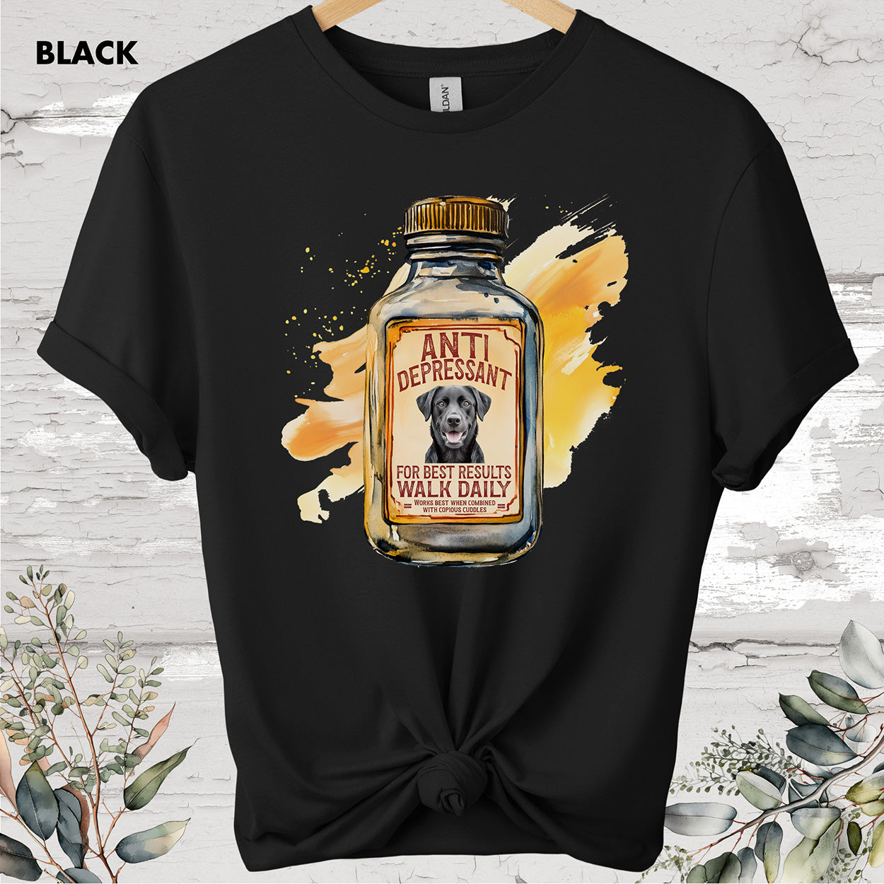 Black Labrador Antidepressant T shirt