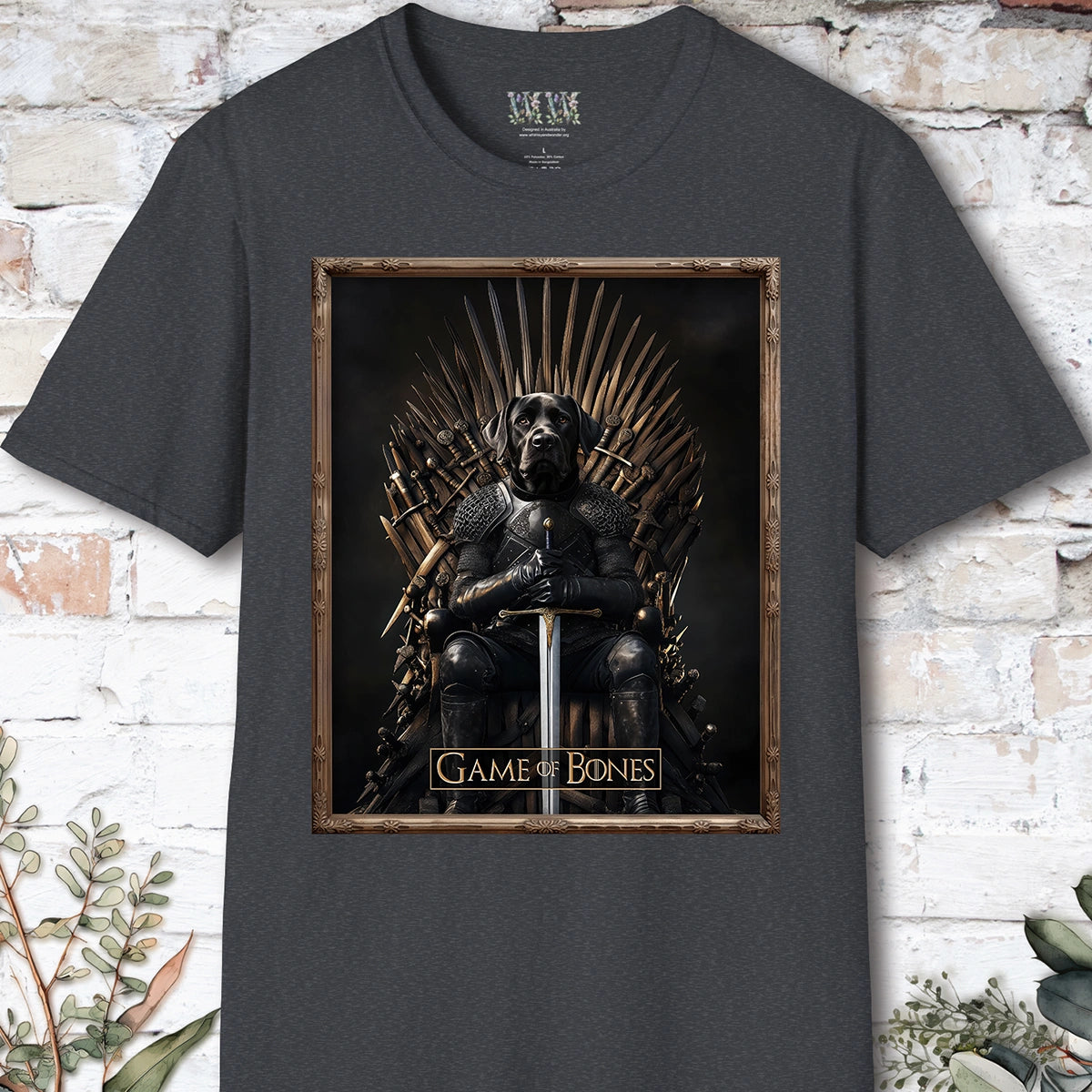 Black Labrador Game of Bones, Unisex T shirt