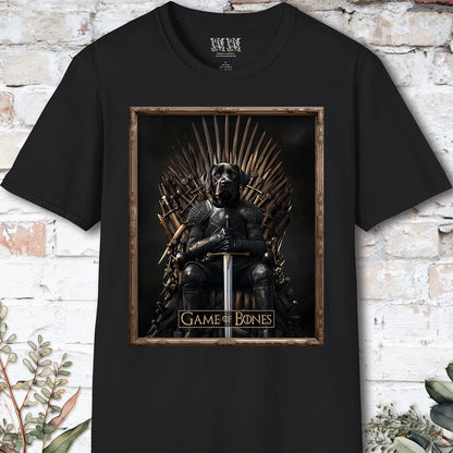 Black Labrador Game of Bones, Unisex T shirt