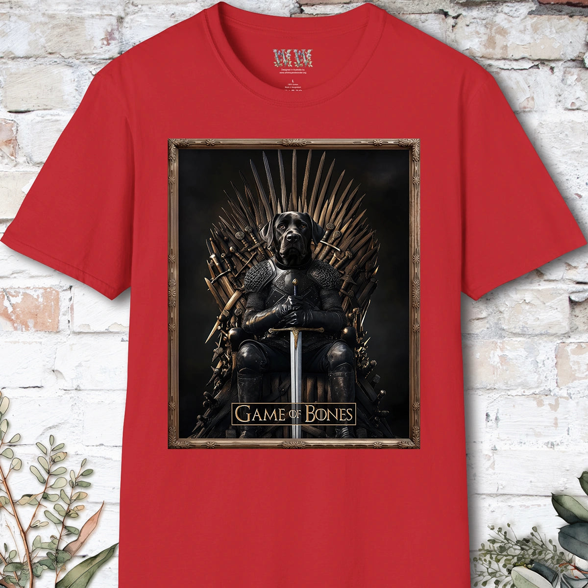 Black Labrador Game of Bones, Unisex T shirt