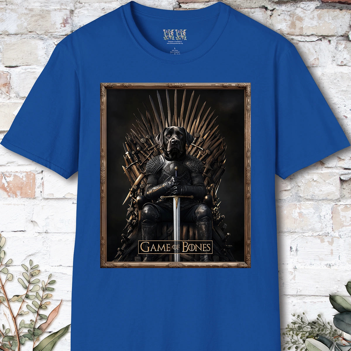 Black Labrador Game of Bones, Unisex T shirt