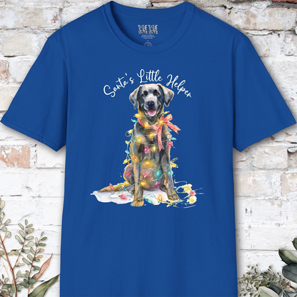 Black Labrador Santa's little helper. unisex T shirt