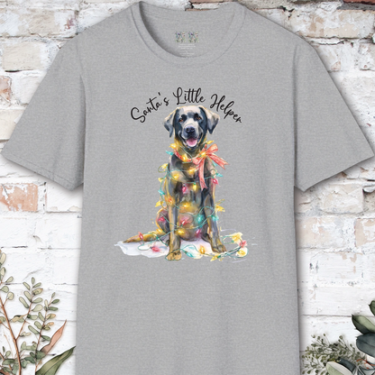 Black Labrador Santa's little helper. unisex T shirt