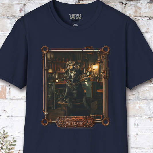 Steampunk Black Labrador Unisex T shirt