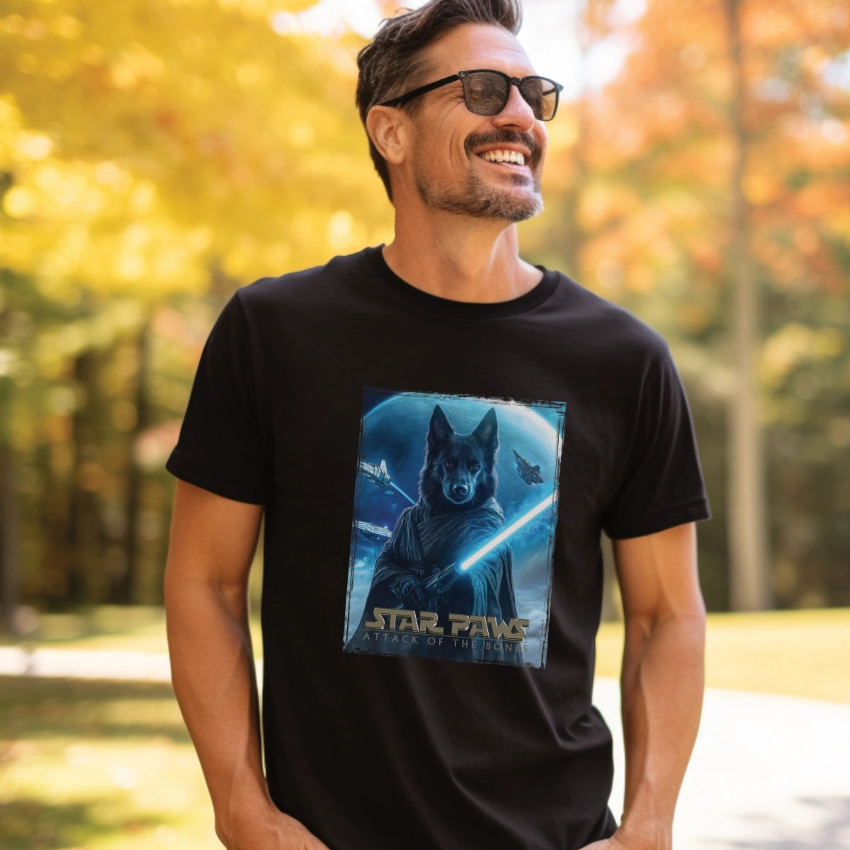 Black German Shepherd Star Paws Unisex T shirt