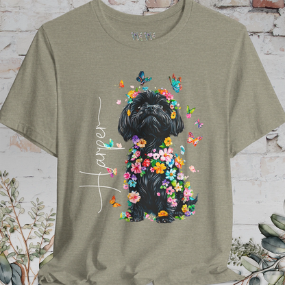 Black Shih Tzu Floral Personalized T shirt