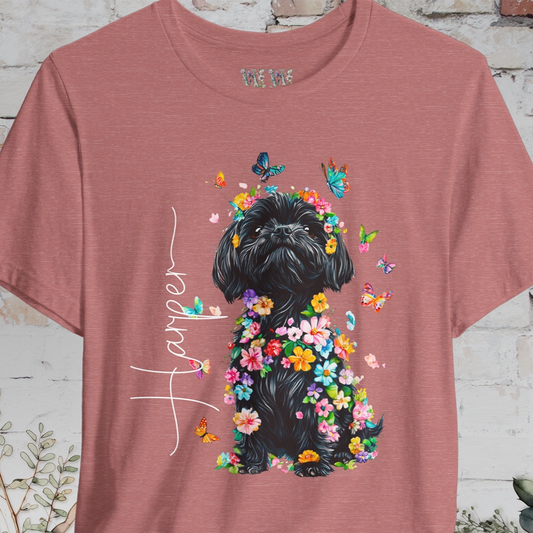 Black Shih Tzu Floral Personalized T shirt