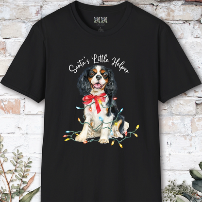 Blenheim Cavalier King Charles Spaniel Santa's little helper. unisex T shirt
