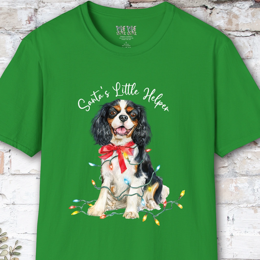 Blenheim Cavalier King Charles Spaniel Santa's little helper. unisex T shirt