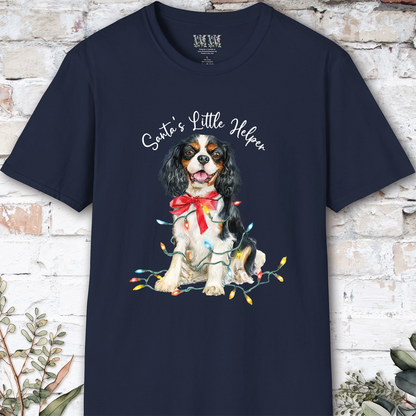 Blenheim Cavalier King Charles Spaniel Santa's little helper. unisex T shirt