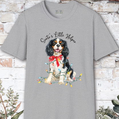 Blenheim Cavalier King Charles Spaniel Santa's little helper. unisex T shirt