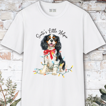 Blenheim Cavalier King Charles Spaniel Santa's little helper. unisex T shirt